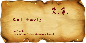 Karl Hedvig névjegykártya